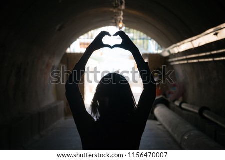 Silhouette love gesture hands