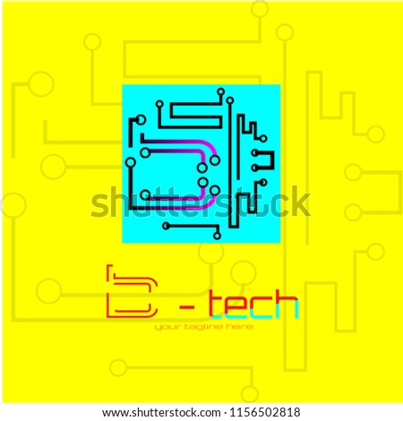 letter logo design template , circuit future technology vector illustration