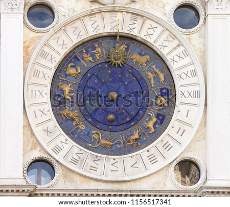 Zodiac clock in Venice, San Marco square, Italy