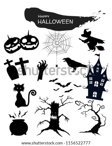 Halloween icons vector set with a Isolated. 