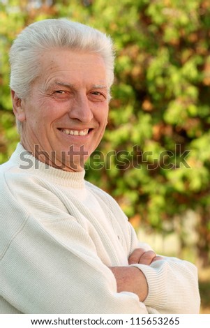 nice old man on a yellow background