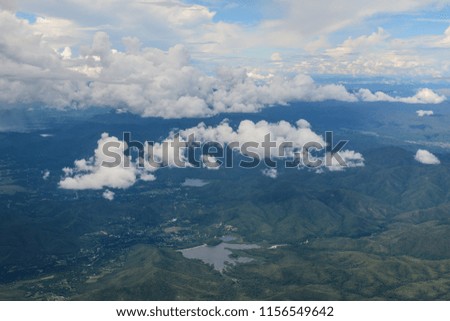 Aerial view of countryside in Chiang Mai, Northern Thailand.