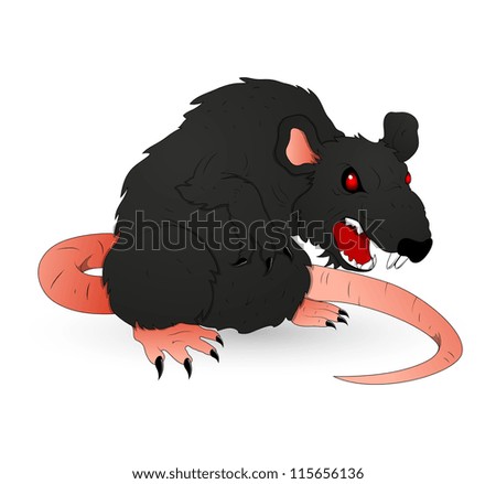 Halloween Creepy Rat Vector Illustration