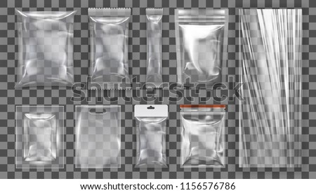Big Set Of Transparent Empty Plastic Packaging. EPS10 Vector Royalty-Free Stock Photo #1156576786