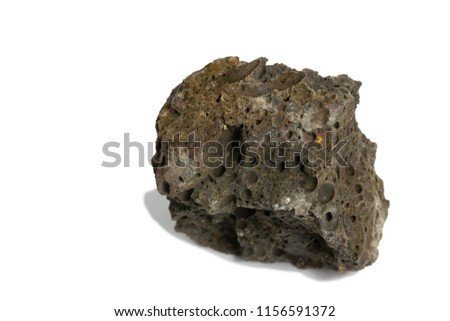 Basalt rock isolate on black background
 Royalty-Free Stock Photo #1156591372