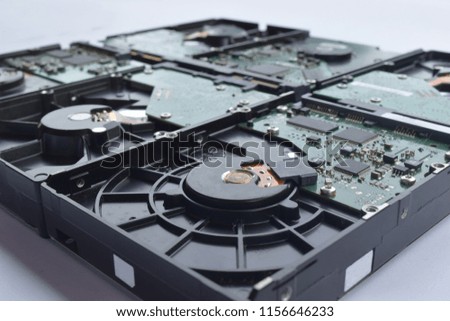 Hard disk drive on white background