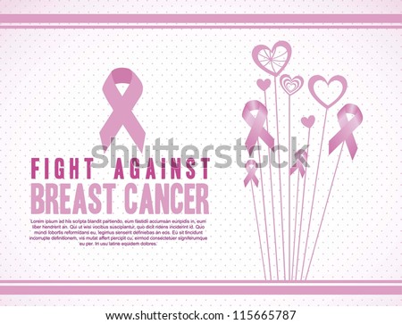Illustration of breast cancer, fighting breast cancer, vector illustration