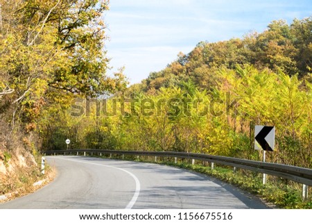 The beautiful autumn highway of Serbia