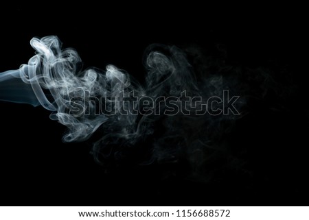 Smoke isolated on black background