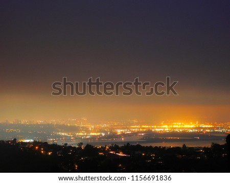 The glittering city lights of San Diego, California.