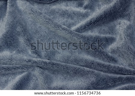 Gray fur fabric blanket