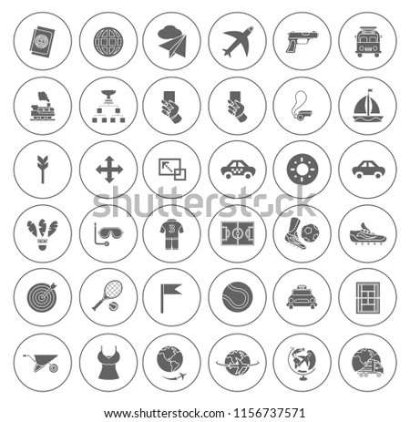 Sports icons set - play sign and symbols