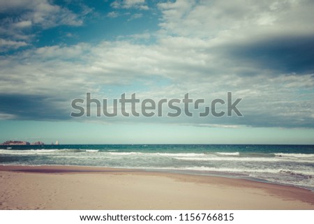 Waves on the beach of pals,spain