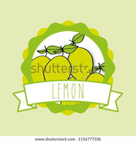 fresh natural fruit organic emblem design image