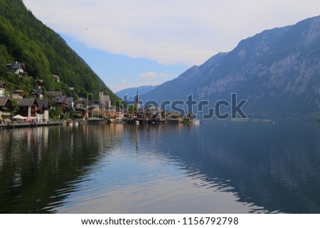 Hallstatt, mountain village in the Alps,