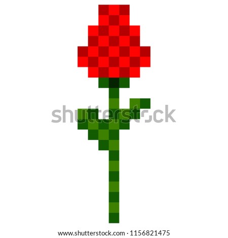 Pixelated rose icon