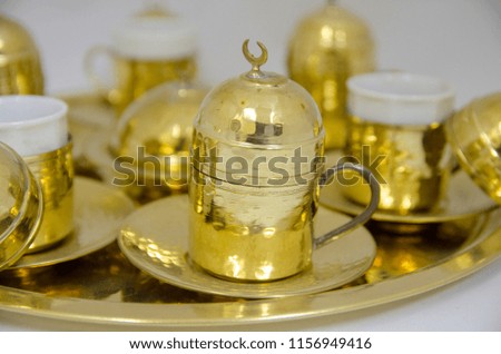 Golden Turkish Coffee Set