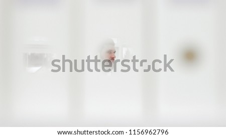 face of the businessman on a light blurred background.photo with copy space