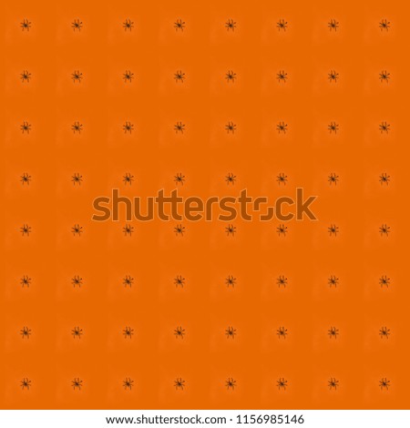 Happy Halloween! Seamless pattern with black spider on orange background