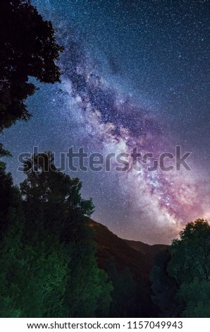 Night  photography: The Milky Way over Pyrenees within Vall de Boí, Catalunya, Spain