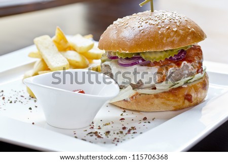 delicious and tasty looking burger