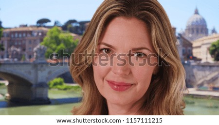 Close up portrait of beautiful Caucasian woman in Rome
