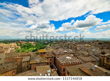 Duomo Di Siena Romansque-Gothic Cathedral With Mosaica Top view