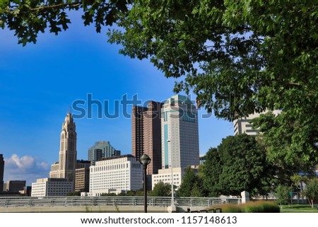 The Scioto Mile Park adds green space to the downtown district of Columbus, Ohio in the USA.