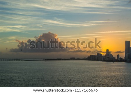 Miami skyline from the Atlantic Ocean