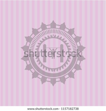 pull up icon inside badge with pink background