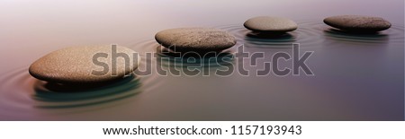 Zen Stones in Water Royalty-Free Stock Photo #1157193943