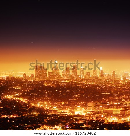 Los Angeles illuminated at night