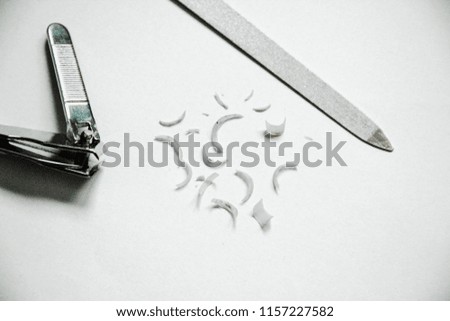 Nail clipper scissors in white background