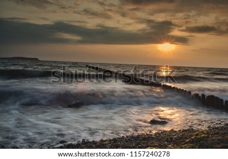 Sunset and Waves on Rügen