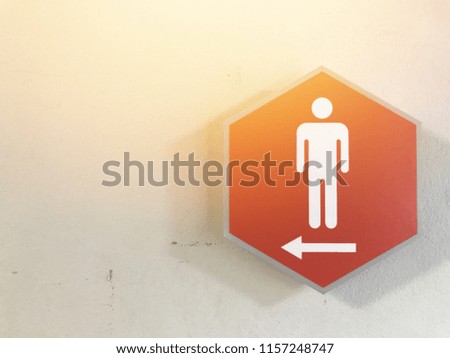 Men Toilet signs with light ray.