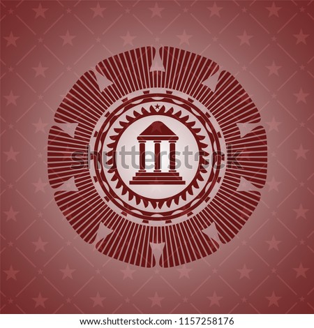  bank icon inside red emblem