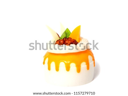 Festive homemade cake, sweet pastry, covered with icing