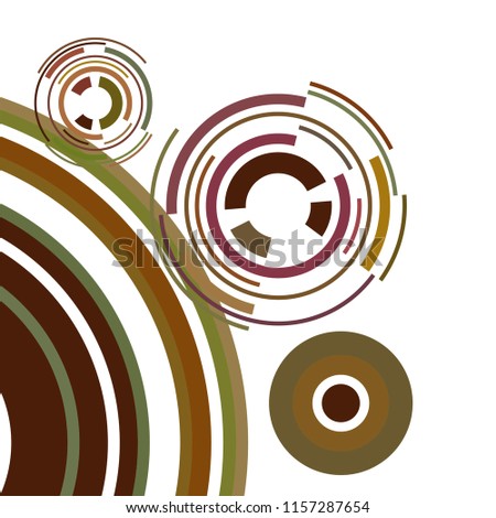 Abstract colored circles, lines, on white background, vector, business