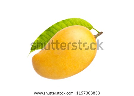 Mango and leaf isolated white background Royalty-Free Stock Photo #1157303833