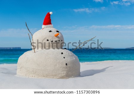 Australian Christmas Sandman on a beautiful white sand beach