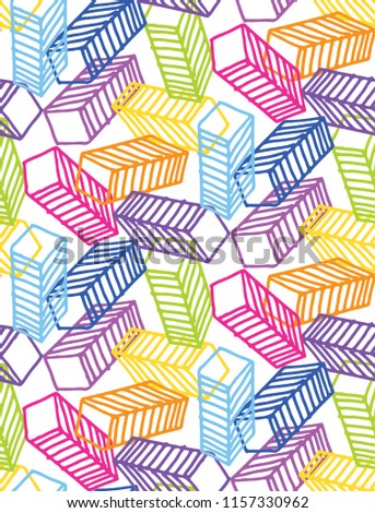 Color abstract hand drawn pattern background
