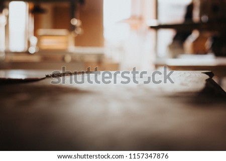 Woodshop in Naples, Italy. Owned by two hard working carpenters. The business combines traditional and new technology, resulting in high end prducts and bespoke luxury furniture. Royalty-Free Stock Photo #1157347876