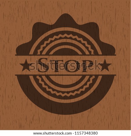 Stop realistic wood emblem