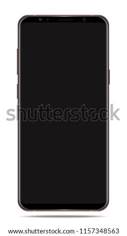 new smratphone 2018 mobile phone isolated, realistic vector illustration