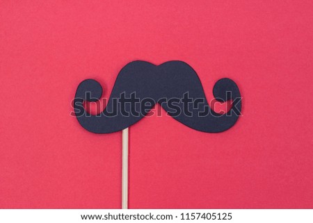 Photo booth props black Mustache on red background