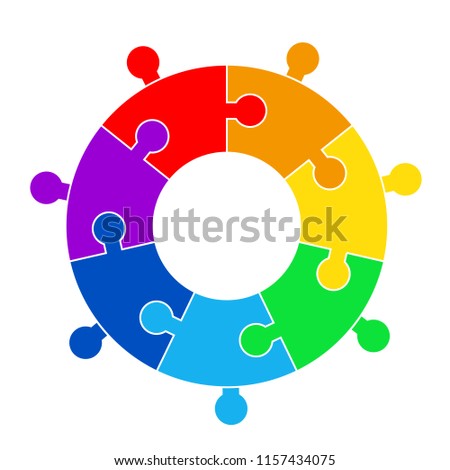 Puzzle circle jigsaw game figure icon. Isolated and flat illustration. Stock graphic