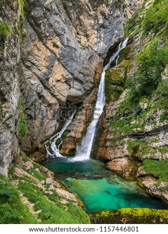Savica waterfall in Slovenia
