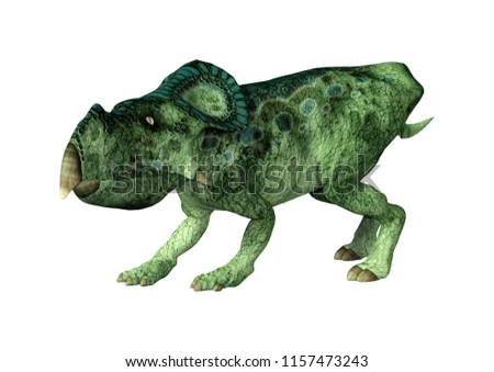 3D rendering of a dinosaur Protoceratops isolated on white background