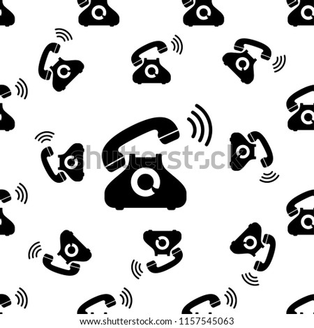 Telephone Receiver Icon Seamless Pattern Vector Art Illustration