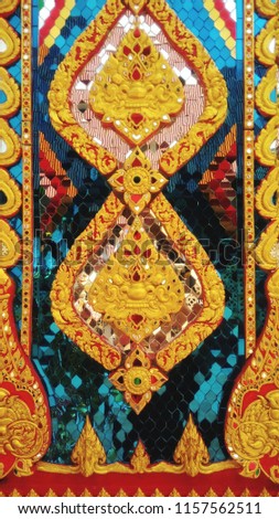 Patterns of church wall in Thai temple